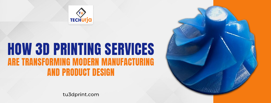 3D printing services producing a blue plastic part showcasing advanced product design and precision manufacturing.